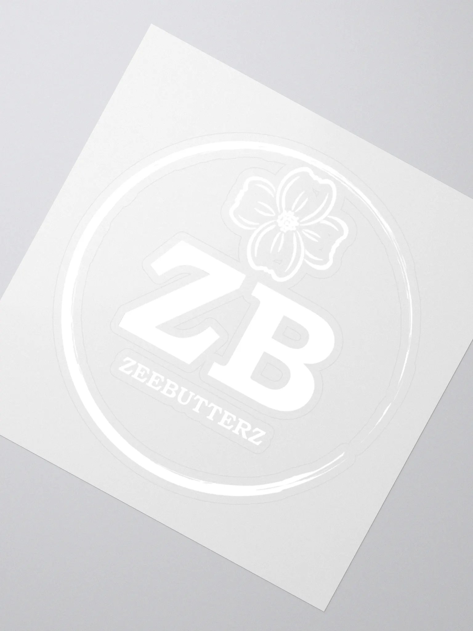 BUTTERZ logo white sticker product image (2)