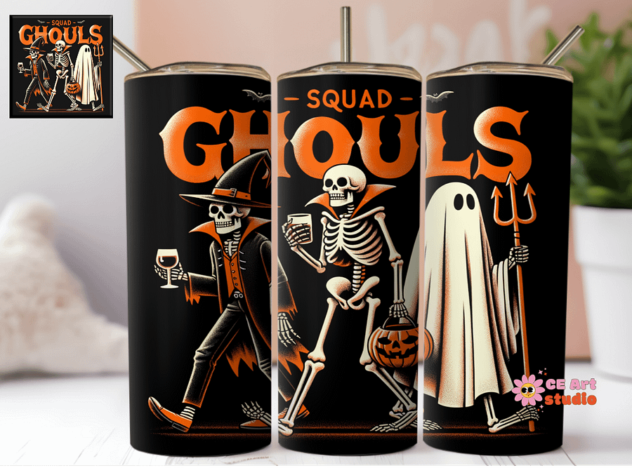 Squad Ghouls Friends Tumbler Wrap PNG product image (1)