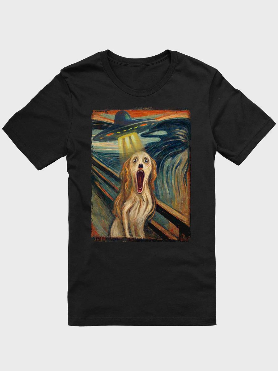 "The Scream" Dog UFO Graphic T-Shirt - Funny Art Parody Tee product image (3)