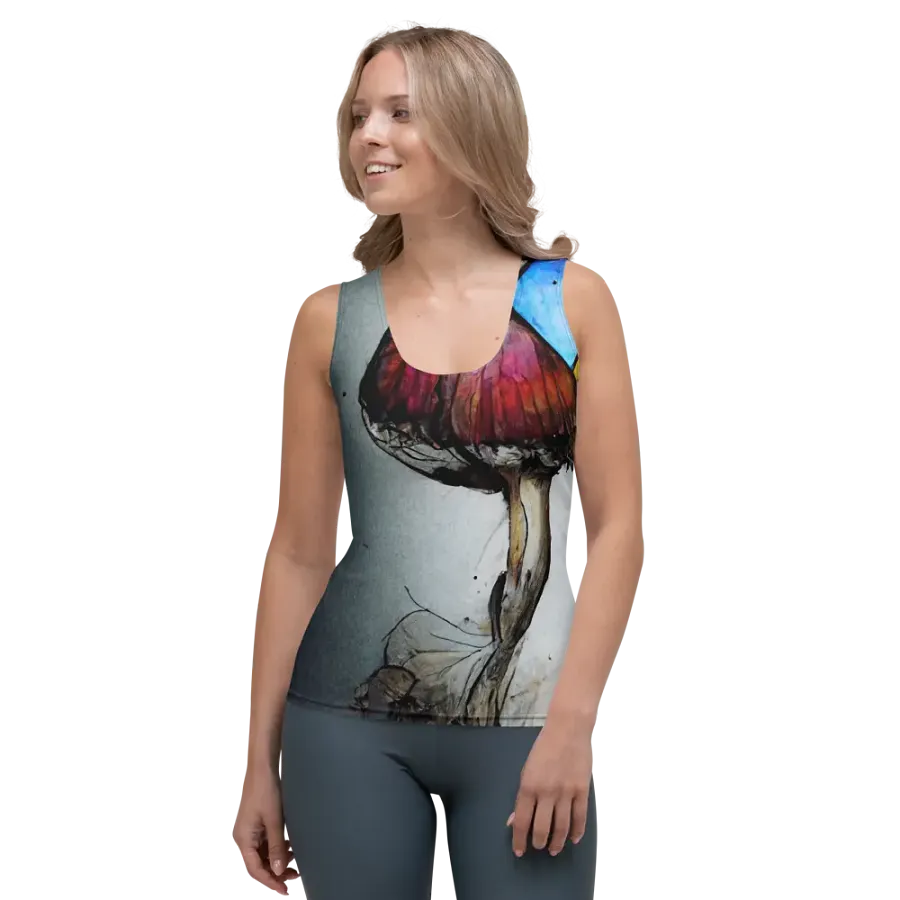 Stained Glass Mushroom All-Over Print Tank Top product image (1)