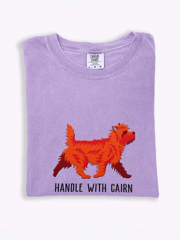 Handle with Cairn T-Shirt(Embroidered) of a Cairn Terrier(Red) product image (1)