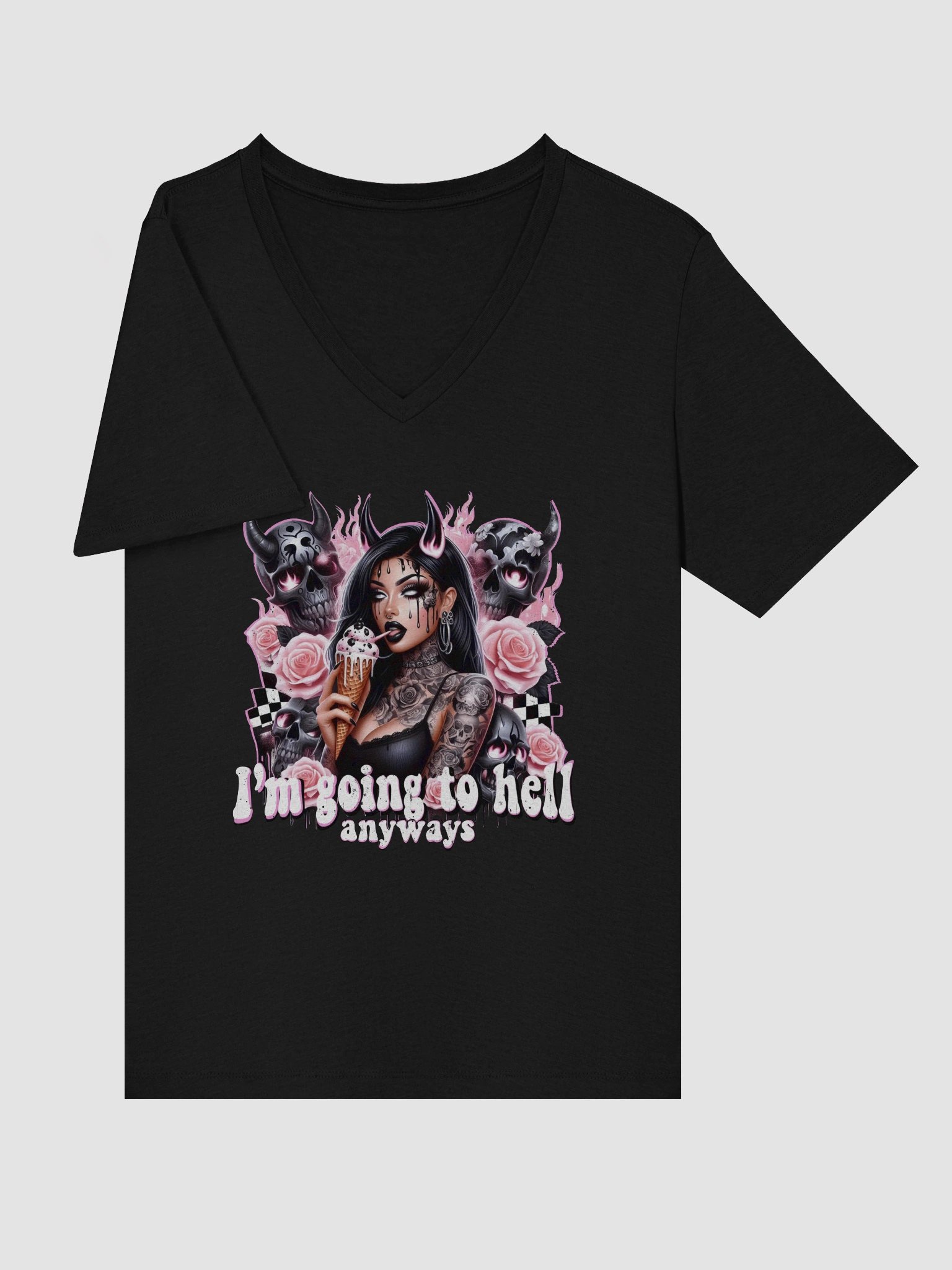 Hellish Temptation Women's V-Neck Tee product image (5)