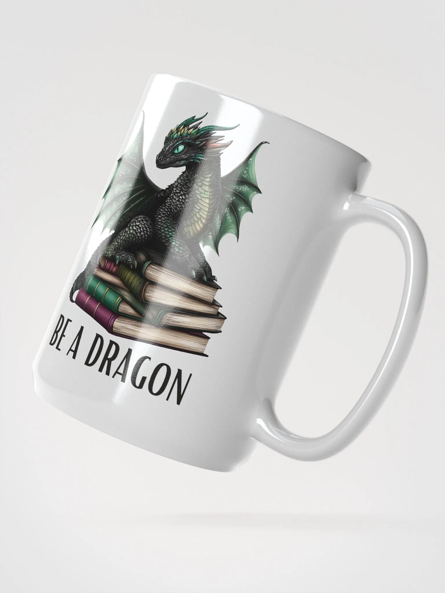 Book Dragon White Glossy Mug product image (3)