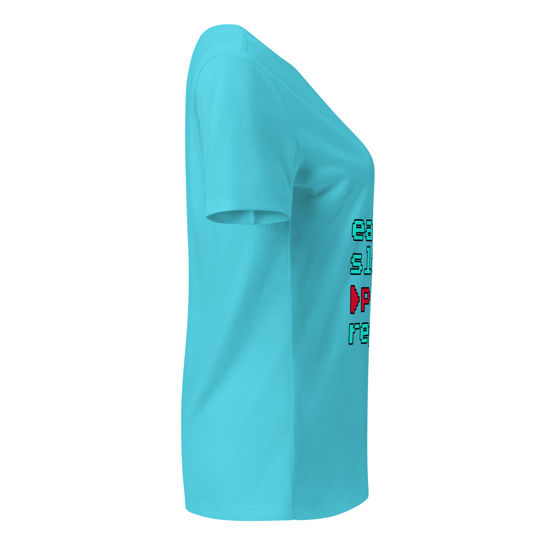 Relaxed V-Neck Shirt | "eat sleep play repeat" product image (16)