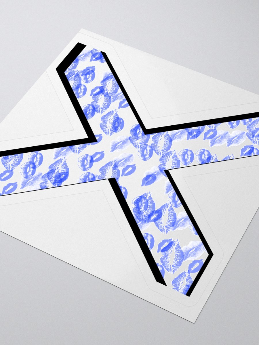 White X Blue Lipstick Kisses | Kiss-cut Sticker product image (3)