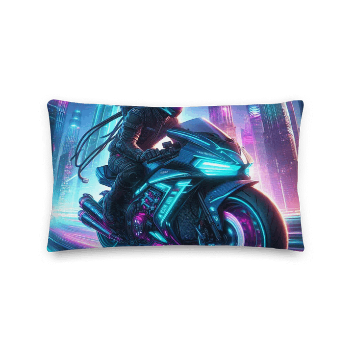 Neon Rider All-Over Print Pillow | | Ai Design Roads never end product image (2)