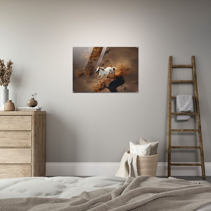 WHITE HORSE FACE GLOSSY ACRYLIC PRINT product image (2)