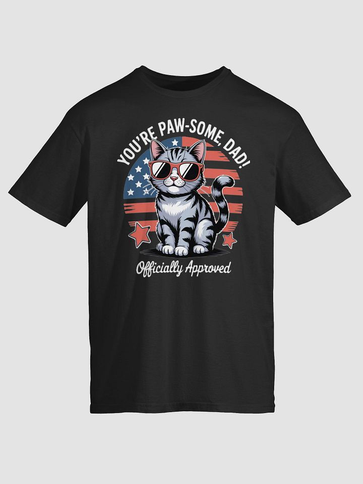 Paw-some Dad American Flag Cat T-Shirt product image (1)