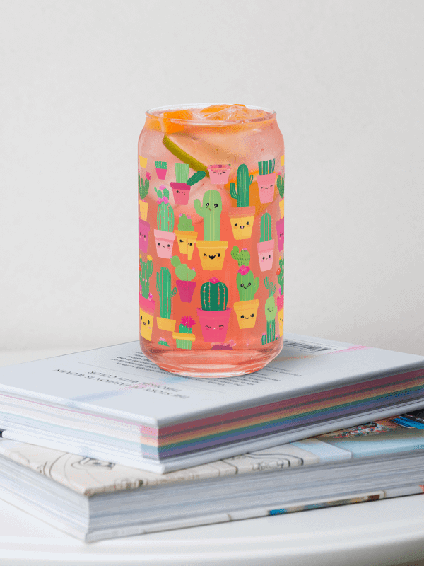 Whimsical Cacti Can-Shaped Glass product image (1)