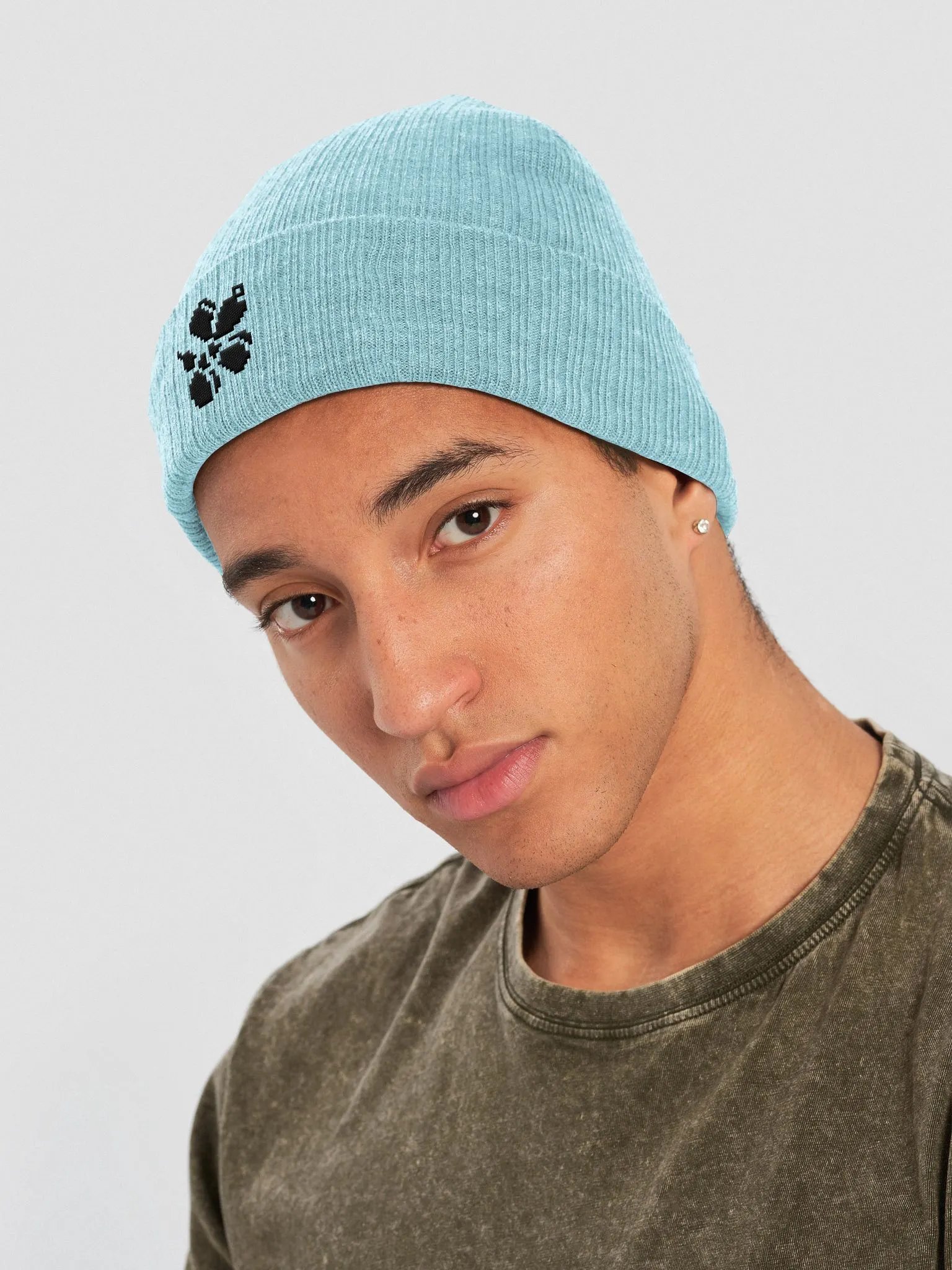 Pixie Dog Beanie (Black on Light) product image (7)