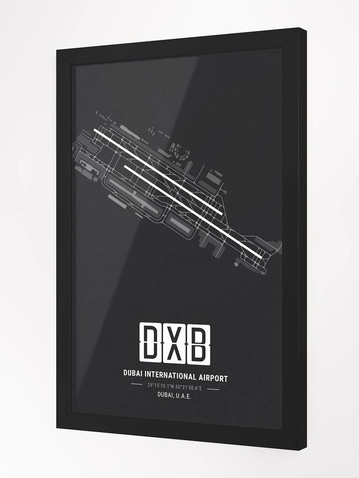 Framed Airport DXB Premium Map On Matt Paper product image (2)
