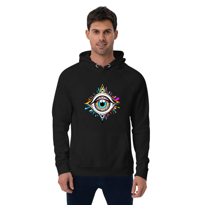 [Open Eye] - Unisex Eco Raglan Hoodie product image (6)