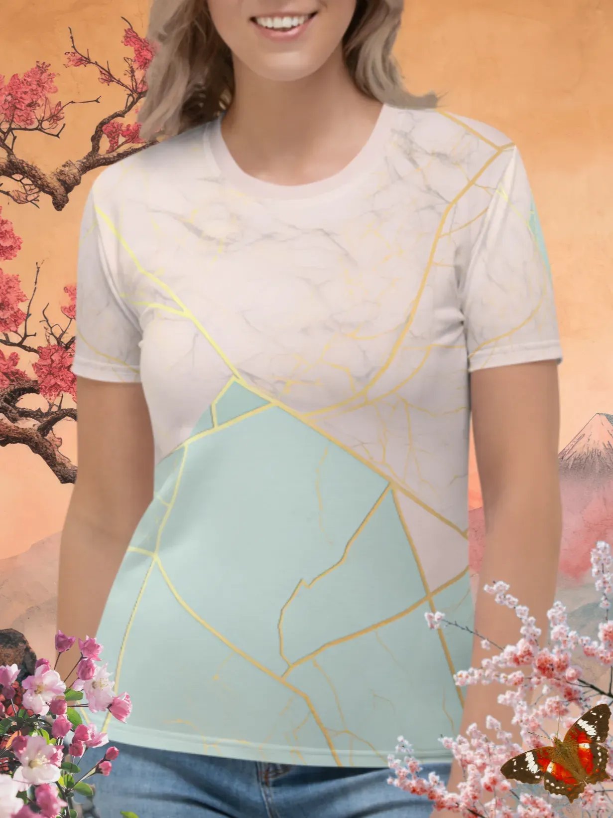 Color fusion Kintsugi Print T-Shirt product image (1)