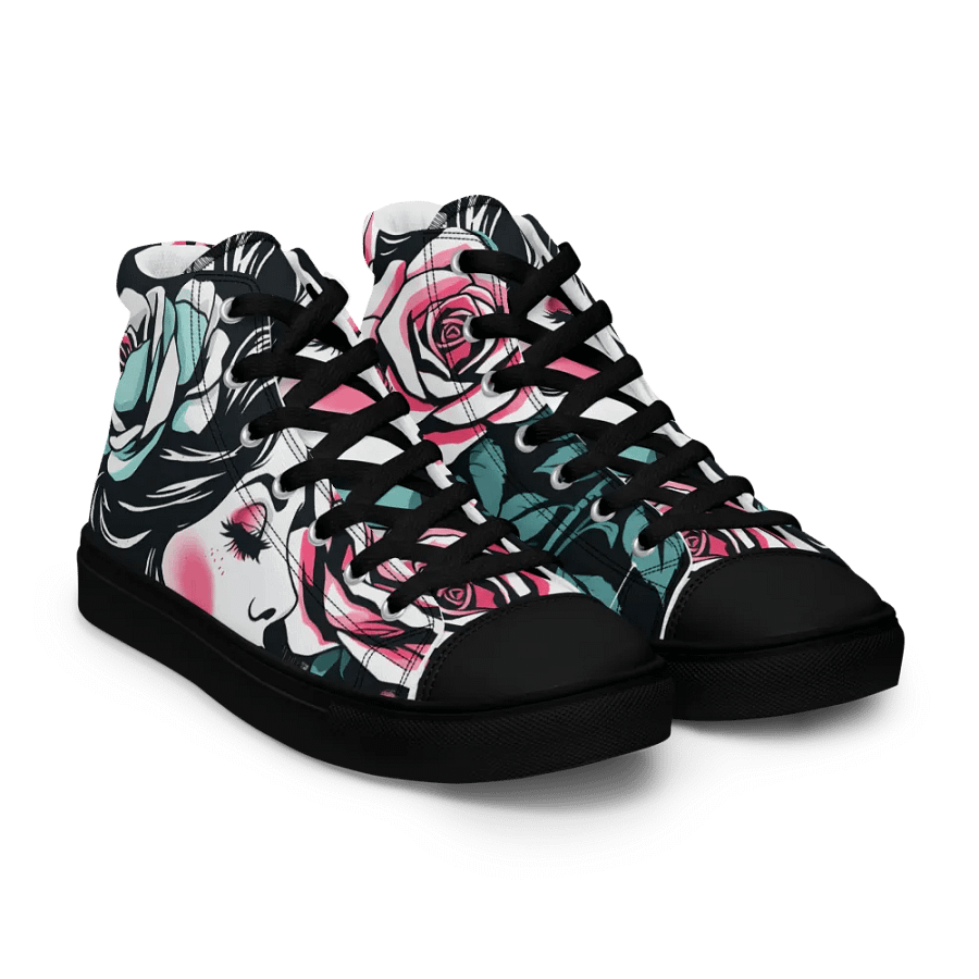 Romantic Roses Women's High Top Canvas Shoes product image (8)