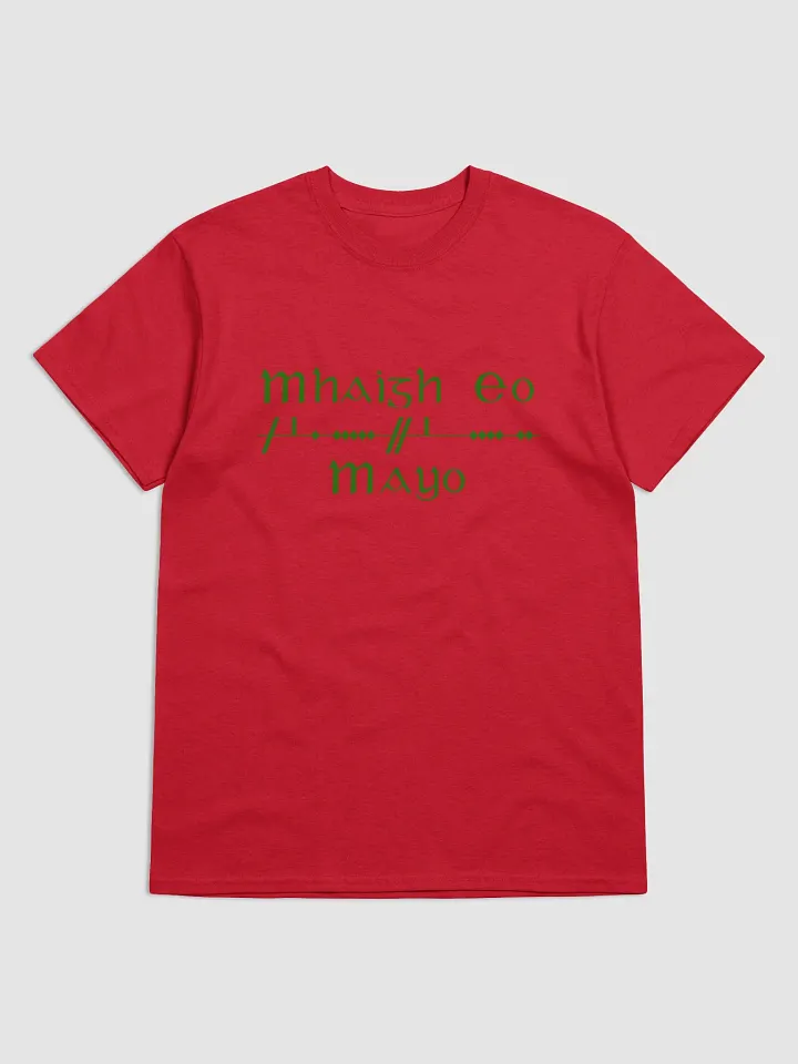 Mayo/Maigh Eo, Scholastic style Ogham red printed T-shirt product image (1)