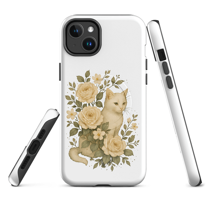 Cottagecore Cat MagSafe® iPhone Case With Roses And Wildflowers product image (2)