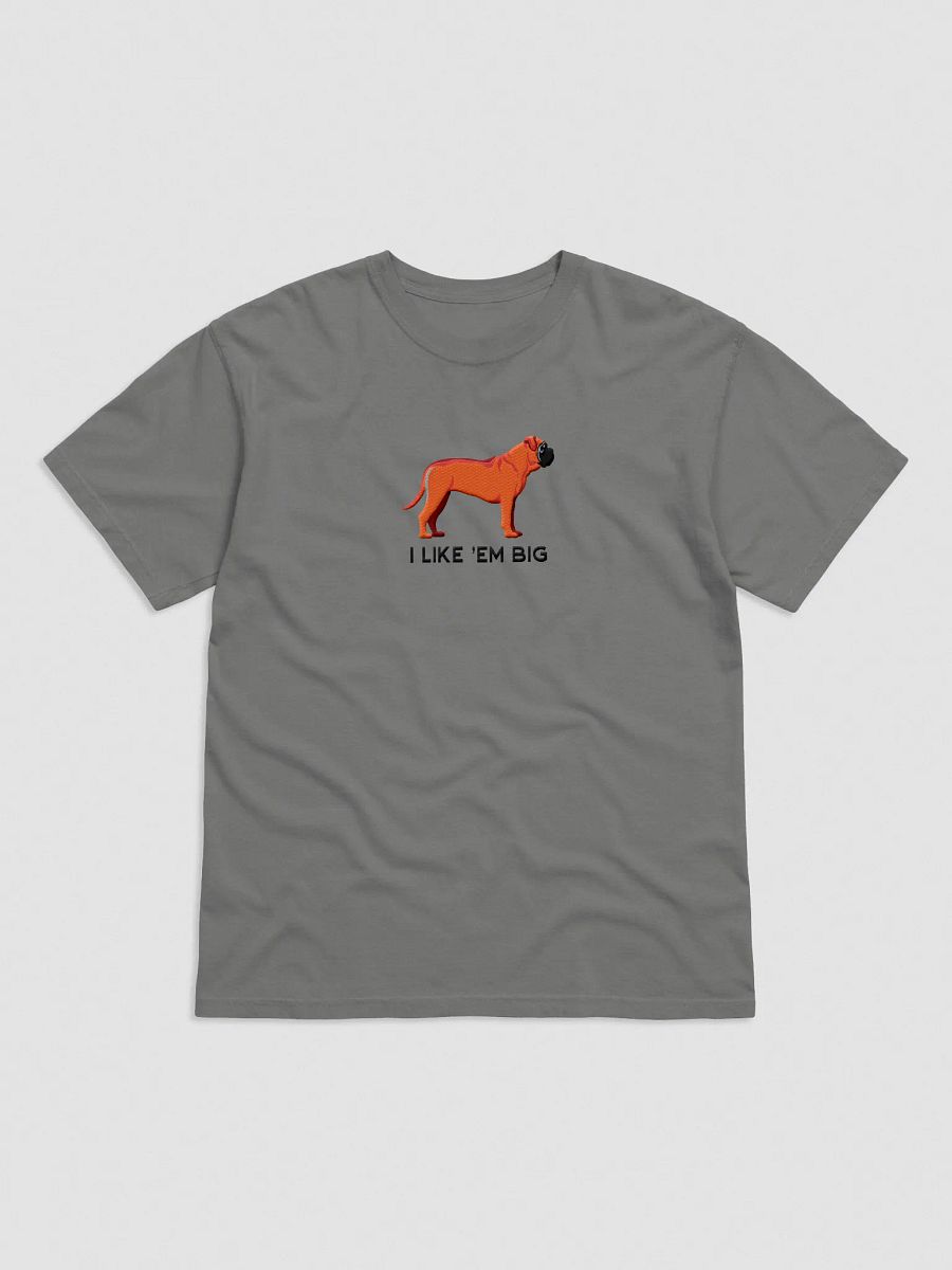 I Like 'Em Big T-Shirt(Embroidered) of an English Mastiff(Red) product image (5)