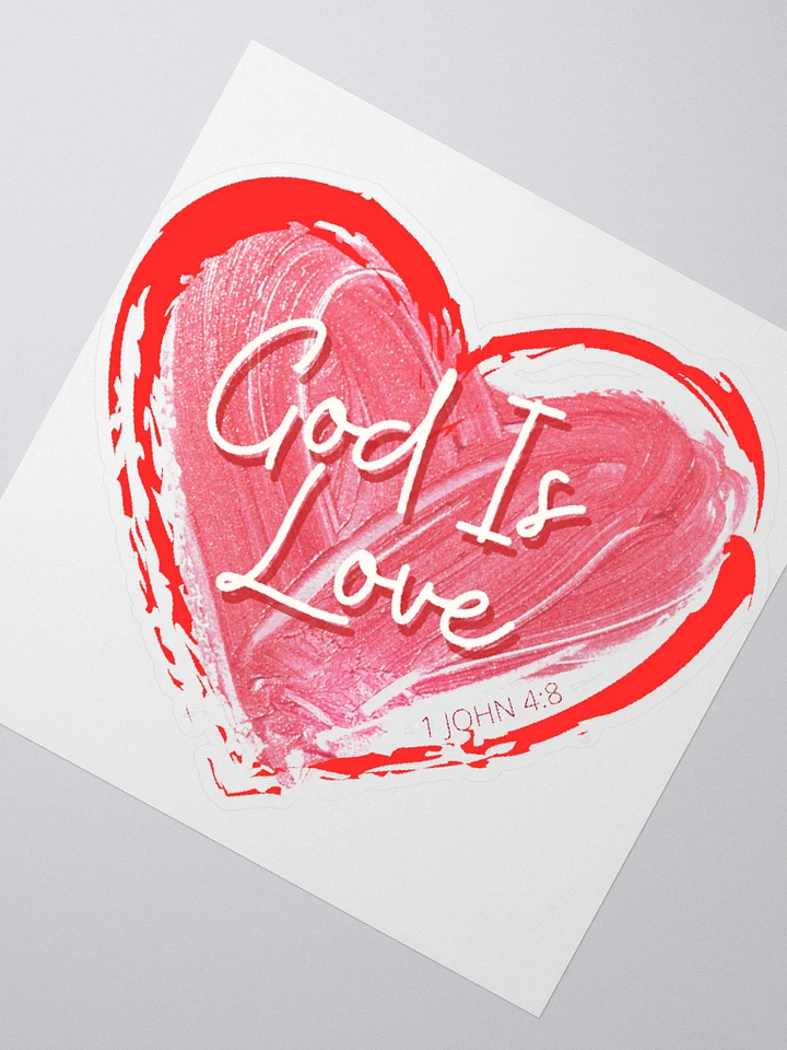 God Is Love 1 John 4:8 Painted Heart Sticker product image (1)