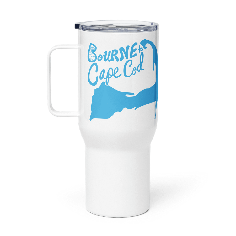 BOURNE to Cape Cod™ | Allcolor 267 | Stainless Steel Travel Mug with Handle | Insulated, Spill-Proof, Coastal Adventure Style | Blue Logo product image (4)