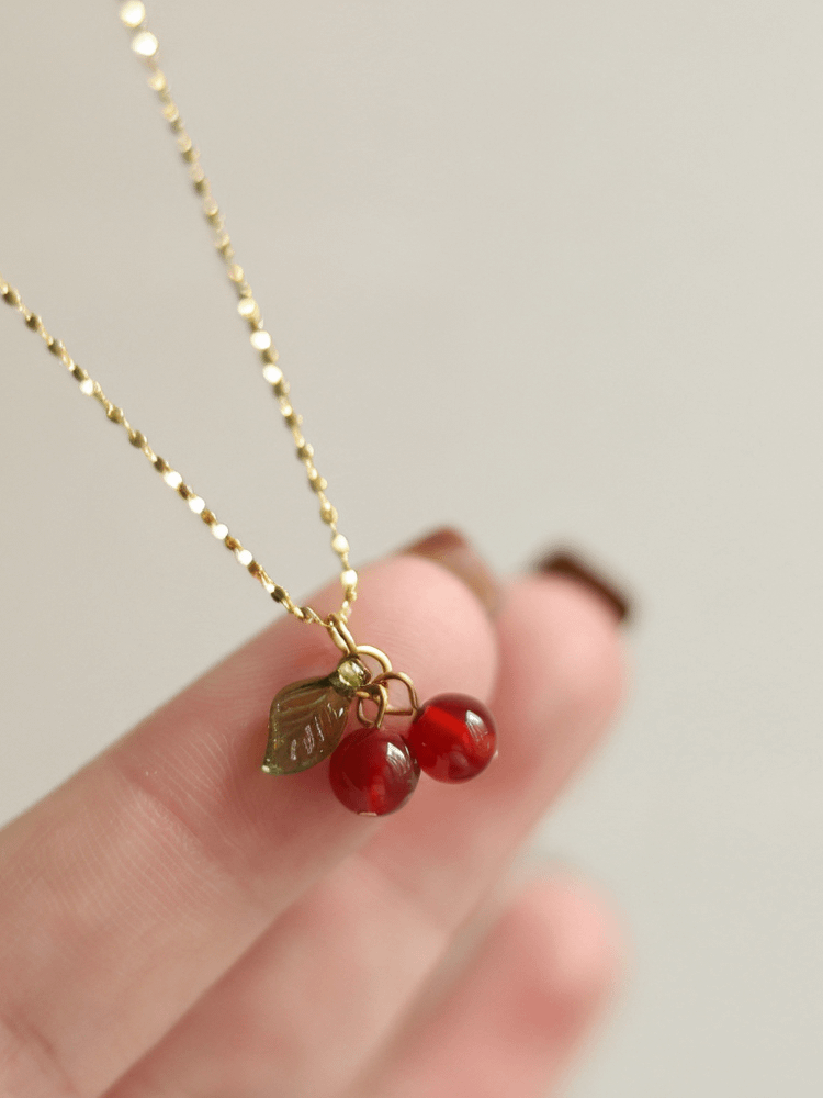 Red Cherry Necklace | 18K Gold Plated product image (5)