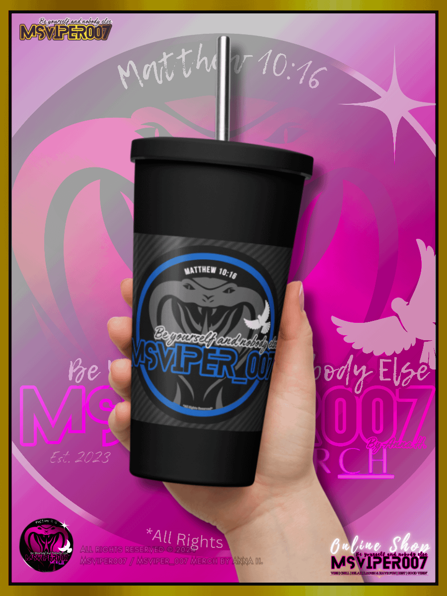 Tumbler - "MsViper_007™ Brand [blue/blk] - Support&Sport" Insulated Tumbler with a Straw By Anna H. product image (8)