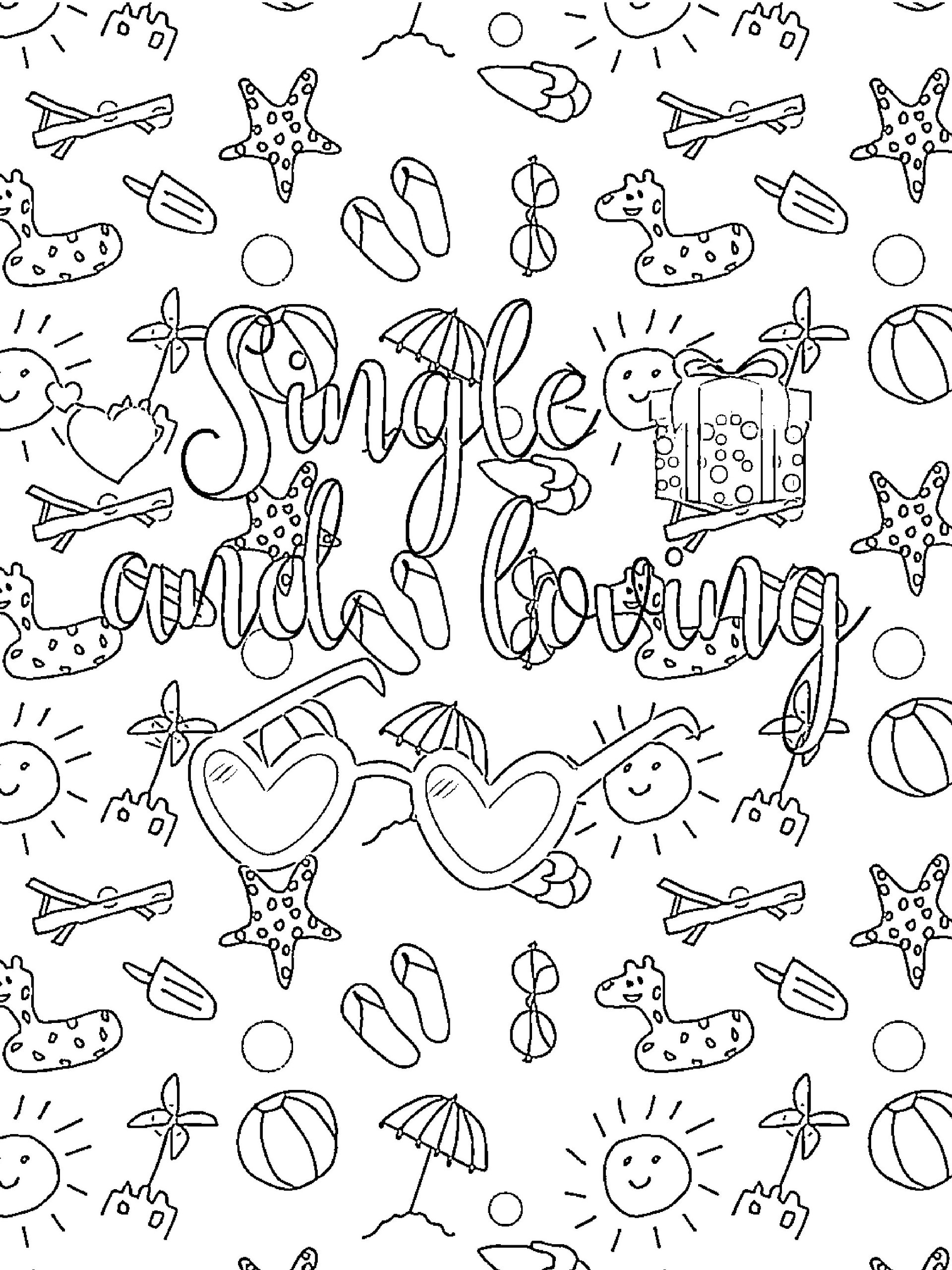 Valentine Quotes Coloring Book for Singles-Cupid Rhymes with Stupid: Funny Anti Celebration Love Slogans to Color product image (7)