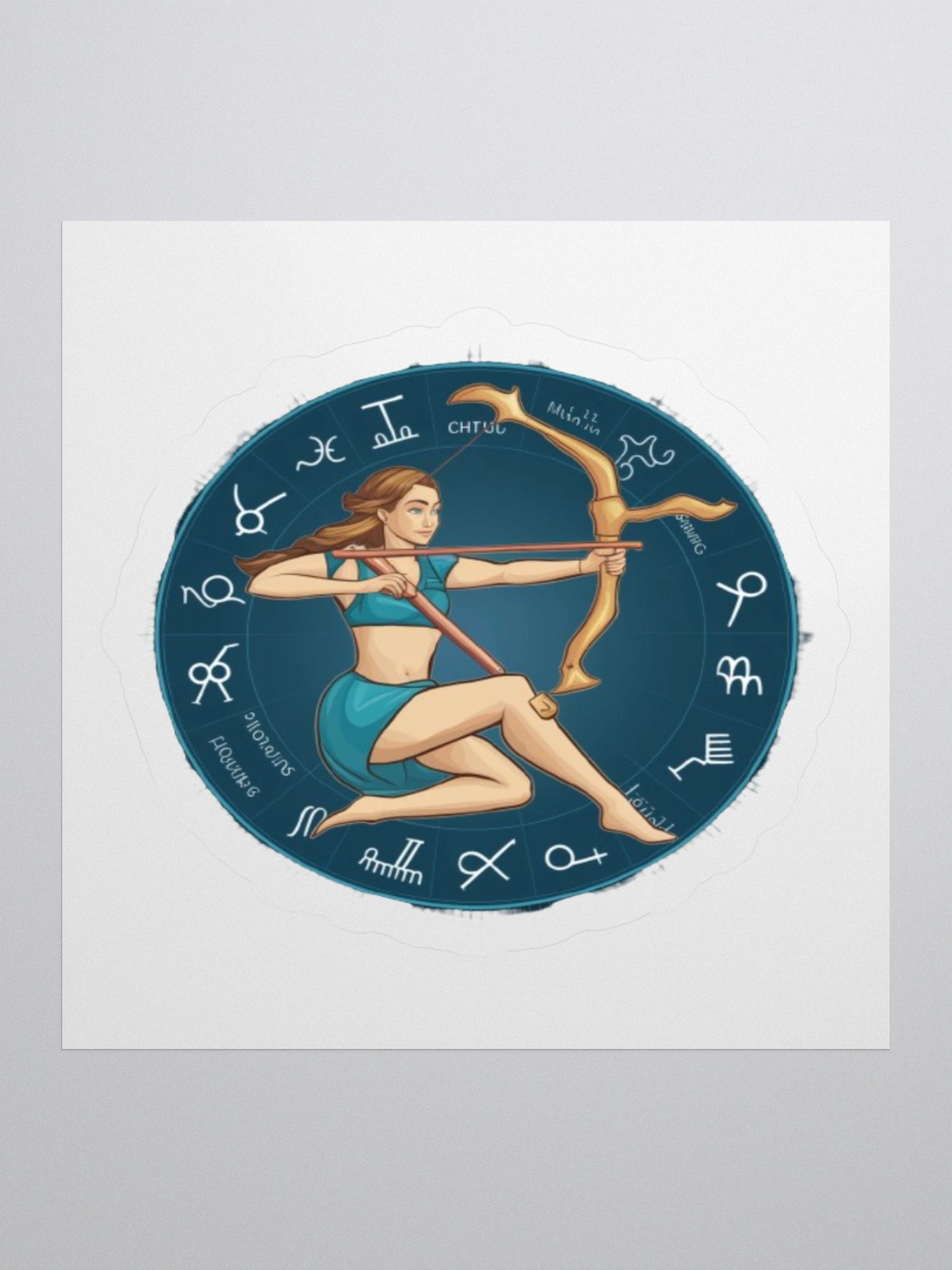 Exclusive Sagittarius Zodiac Sticker: Centaur Archer with Zodiac Wheel - Ideal for Laptops, Cars, and Astrology Enthusiasts! product image (1)