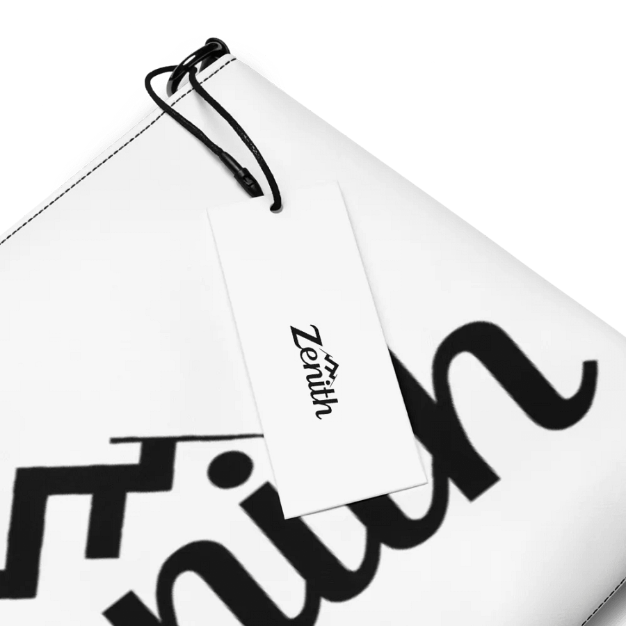 Zenith All-Over Print Crossbody Bag - White Minimalist Design with Elegant Cursive 'Zenith' product image (5)
