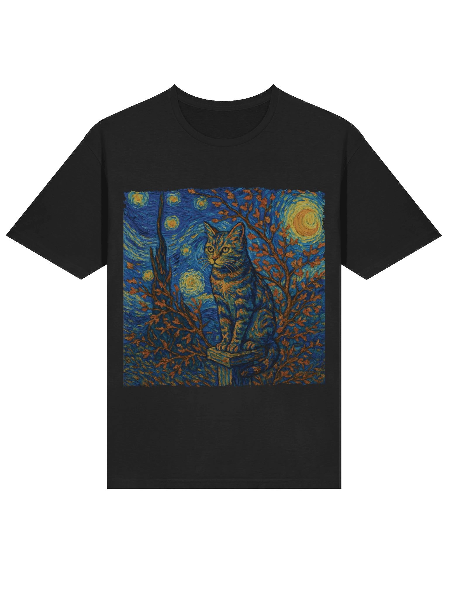 Starry Night Cat Autumn T-Shirt product image (28)