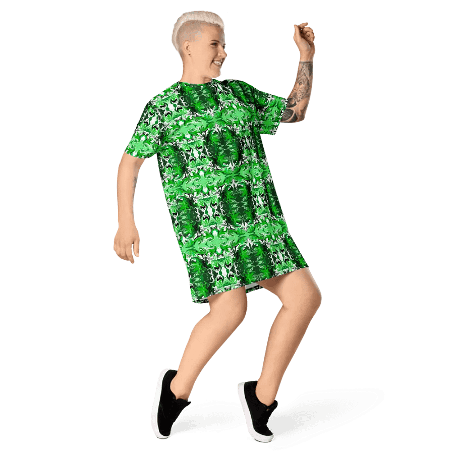 Green Swirl T-Shirt Dress product image (9)
