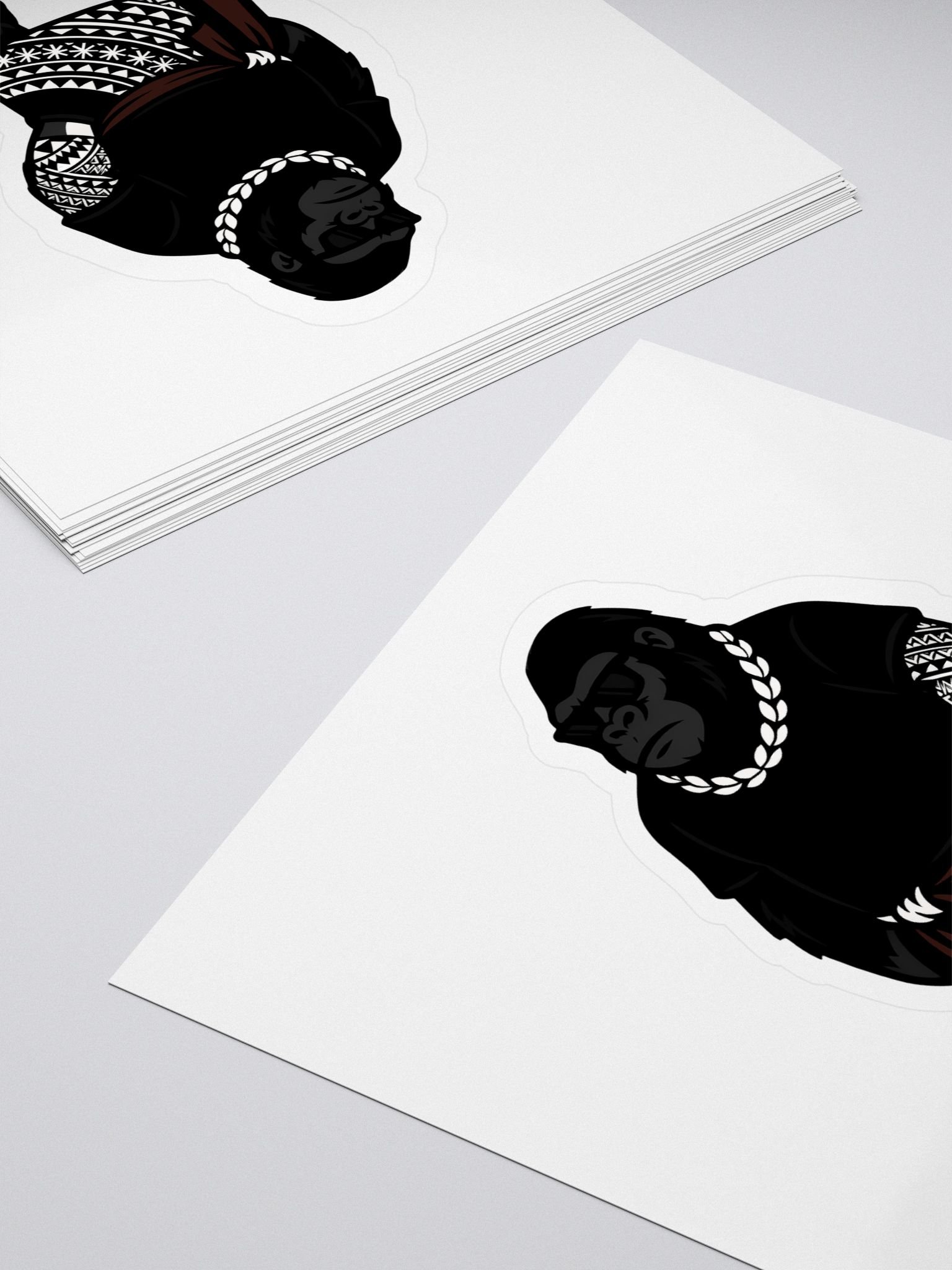 Samoan Gorilla Kiss-Cut Sticker – Tribal Lava Lava Urban Island Design | Polynesian Streetwear Vibes by ASP Apparel product image (4)