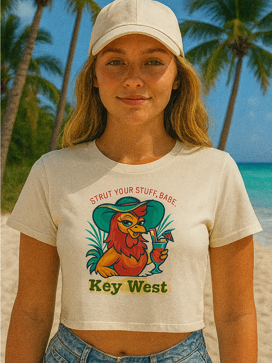 Key West Strut Your Stuff, Babe Rooster Ladies Crop Top product image (1)