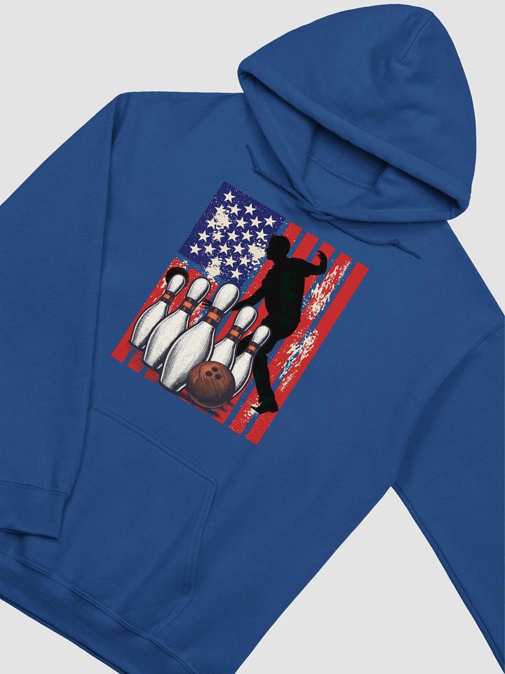 Flag American Bowling Strike Silhouette Hoodie product image (26)