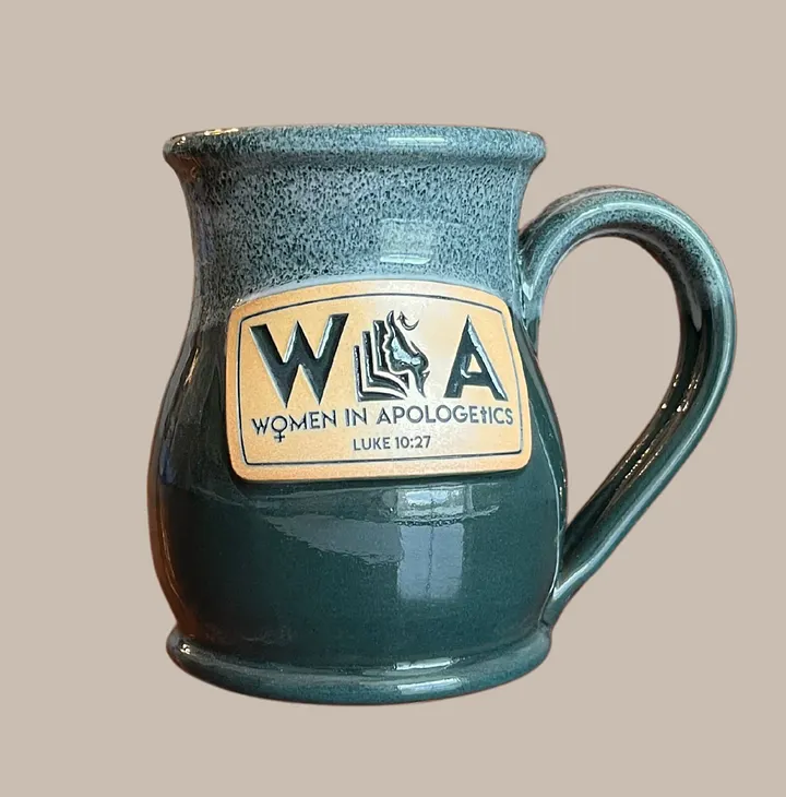 14 oz Teal, Hand-thrown Mug with Vintage WIA Logo product image (1)