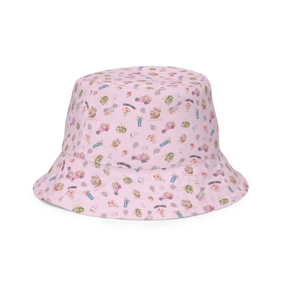 PINK DAISY COTTAGE PATTERN BUCKET HAT REVERSIBLE - Diesen Hut hat niemand ausser Dir ! product image (9)