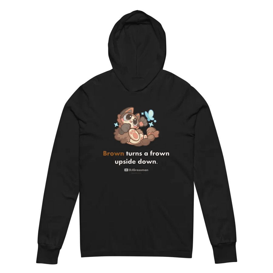 Playing Terra • "Brown turns a frown upside down." • Unisex Hooded Long Sleeve Tee product image (6)