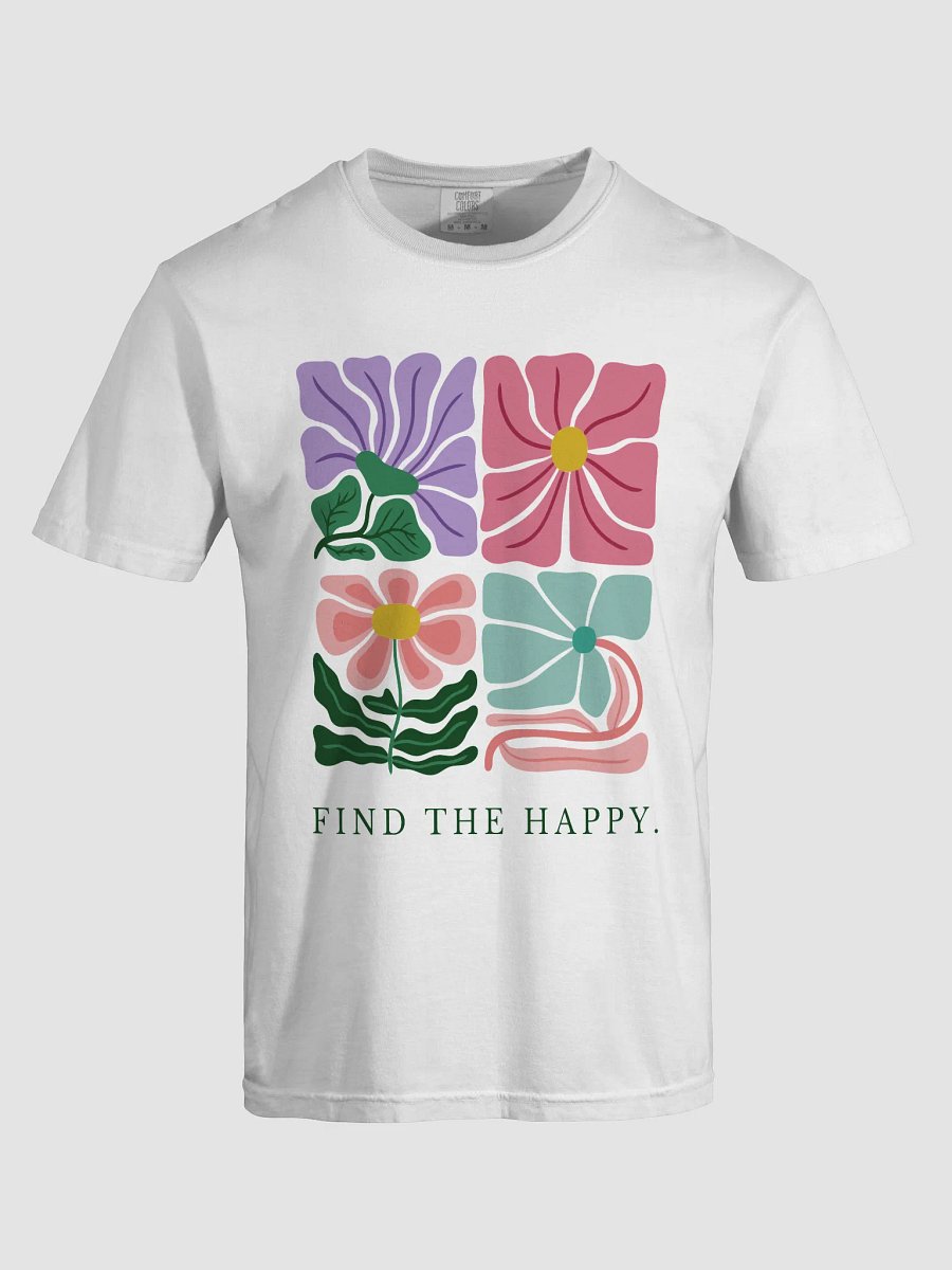 "Find The Happy" Floral Art Print T-Shirt | Boho Botanical Tee product image (53)