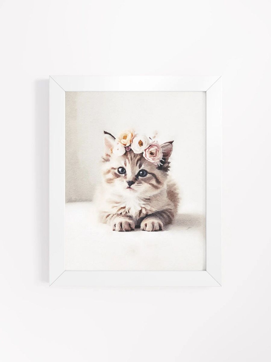 Floral Crown Kitten Framed Poster product image (119)