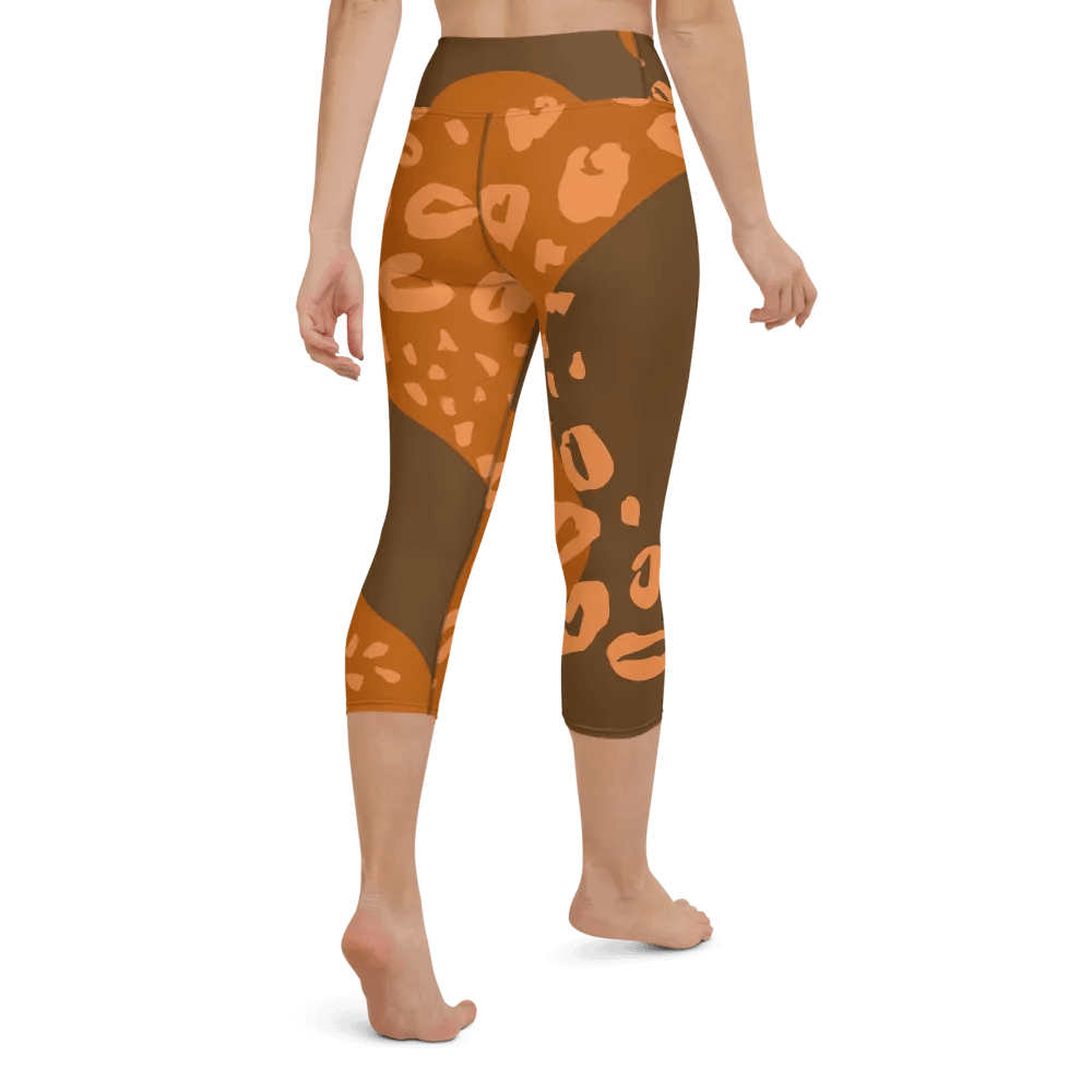 Orange Leopard Yoga Capri Leggings product image (3)