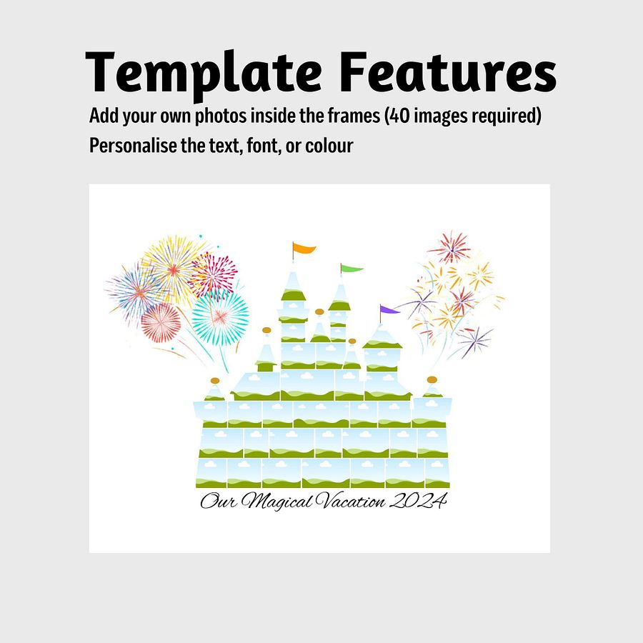 Magical Vacation Castle Photo Collage Canva Template product image (4)