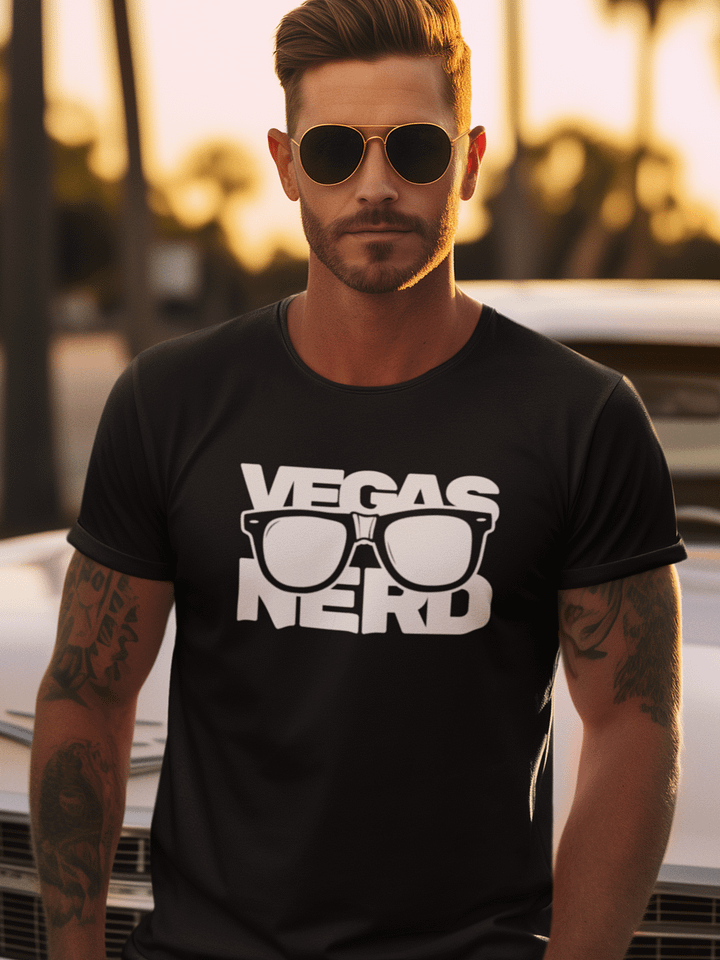 Vegas Nerd Unisex Black Cotton Tee product image (1)