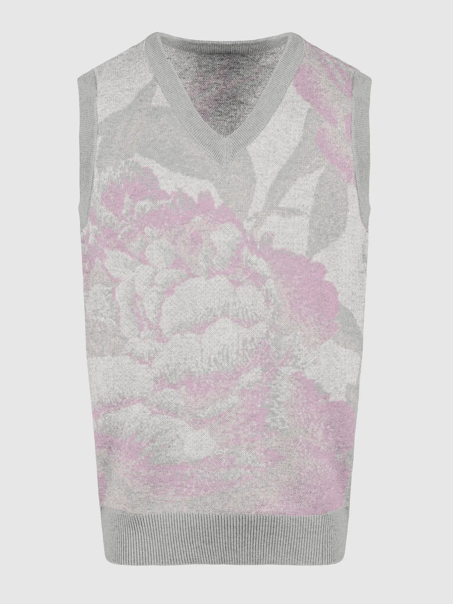 Floral Bliss Coral II Knitted V-Neck Vest product image (11)