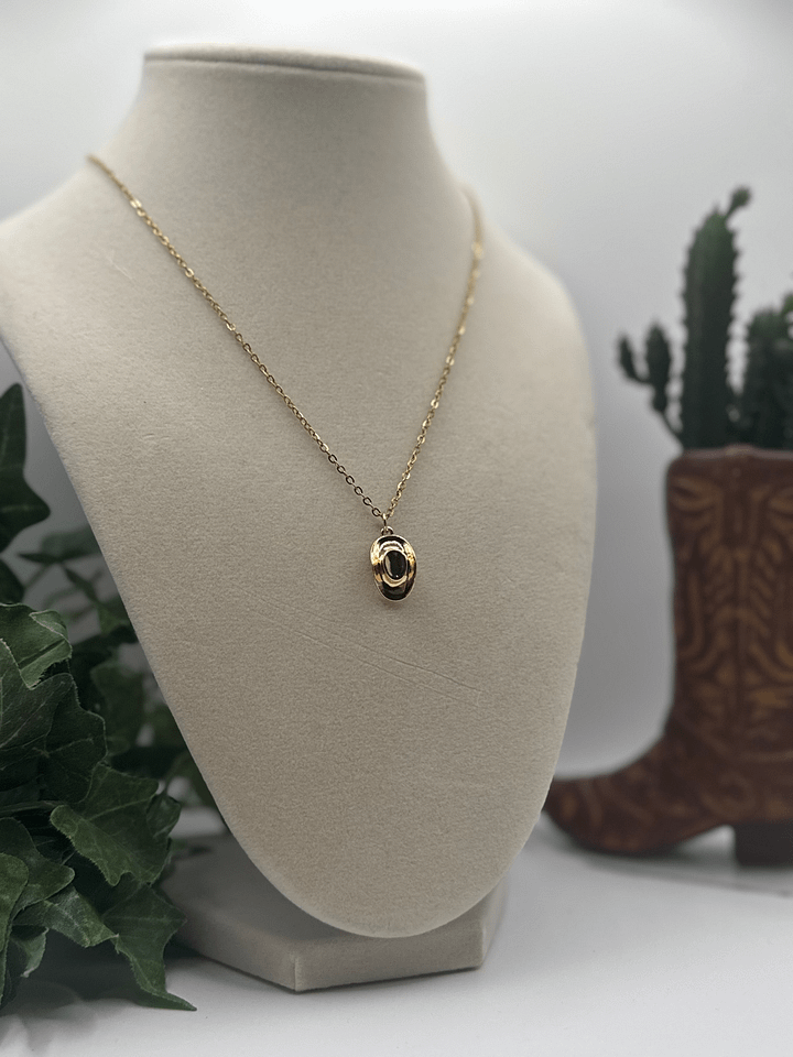 Golden Cowboy Hat Necklace product image (1)