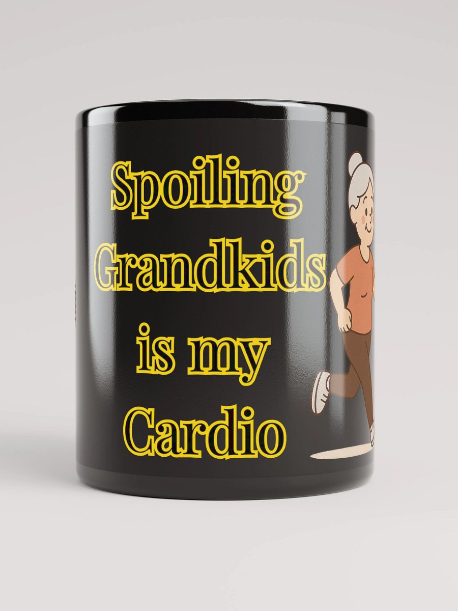 Spoiling Grandkids is my Cardio (Female) Glossy Black Mug product image (5)