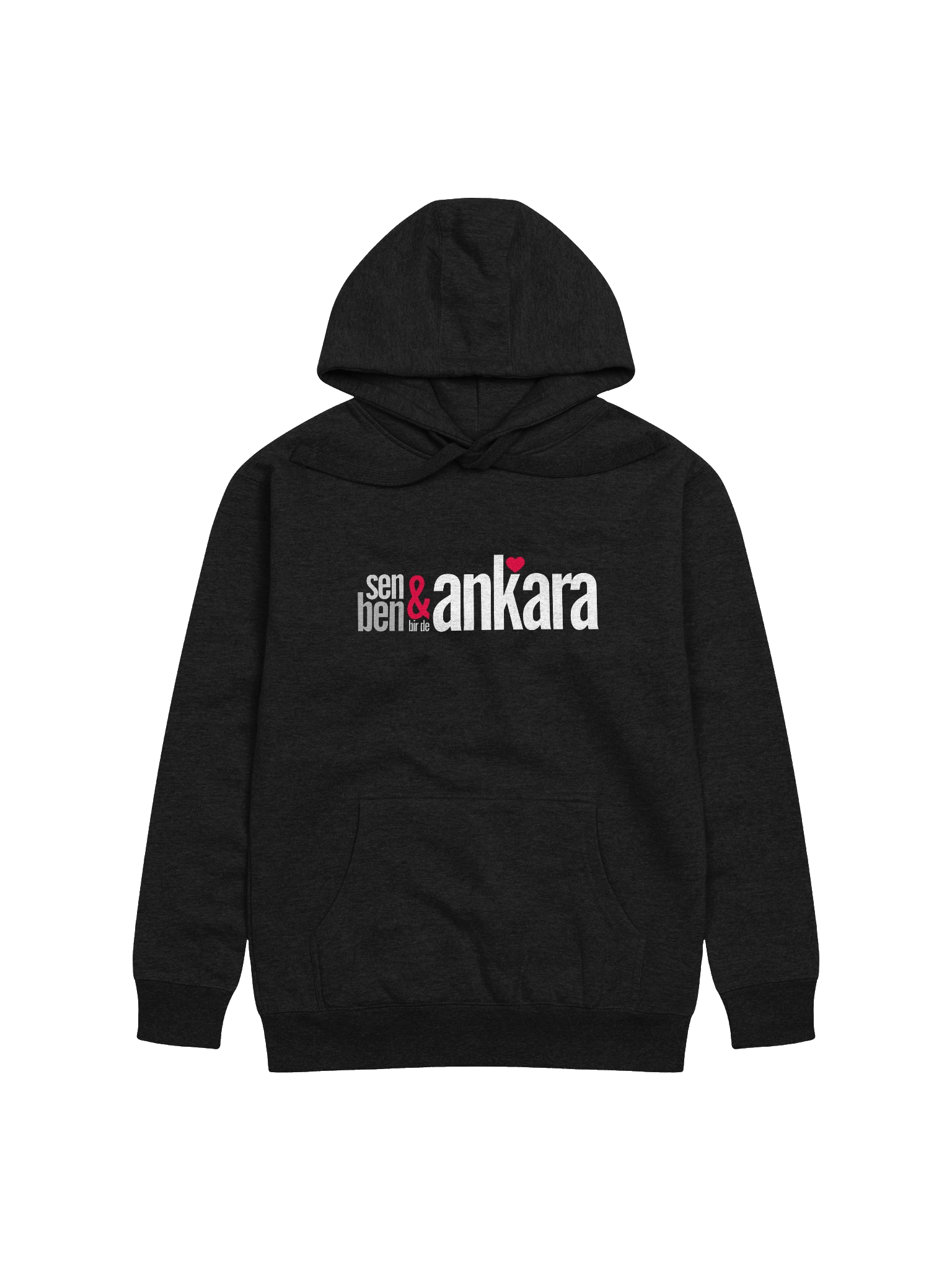 Premium Bir Söz: Sen & Ben Bir de Ankara | Türkçe Anlamlı Söz Tasarımlı Cotton Heritage Hoodie | Kapüşonlu product image (1)