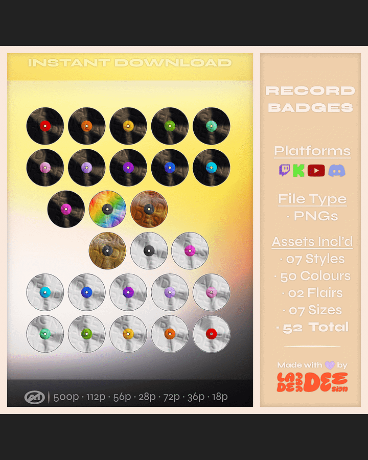 Vinyl Record Badges product image (1)