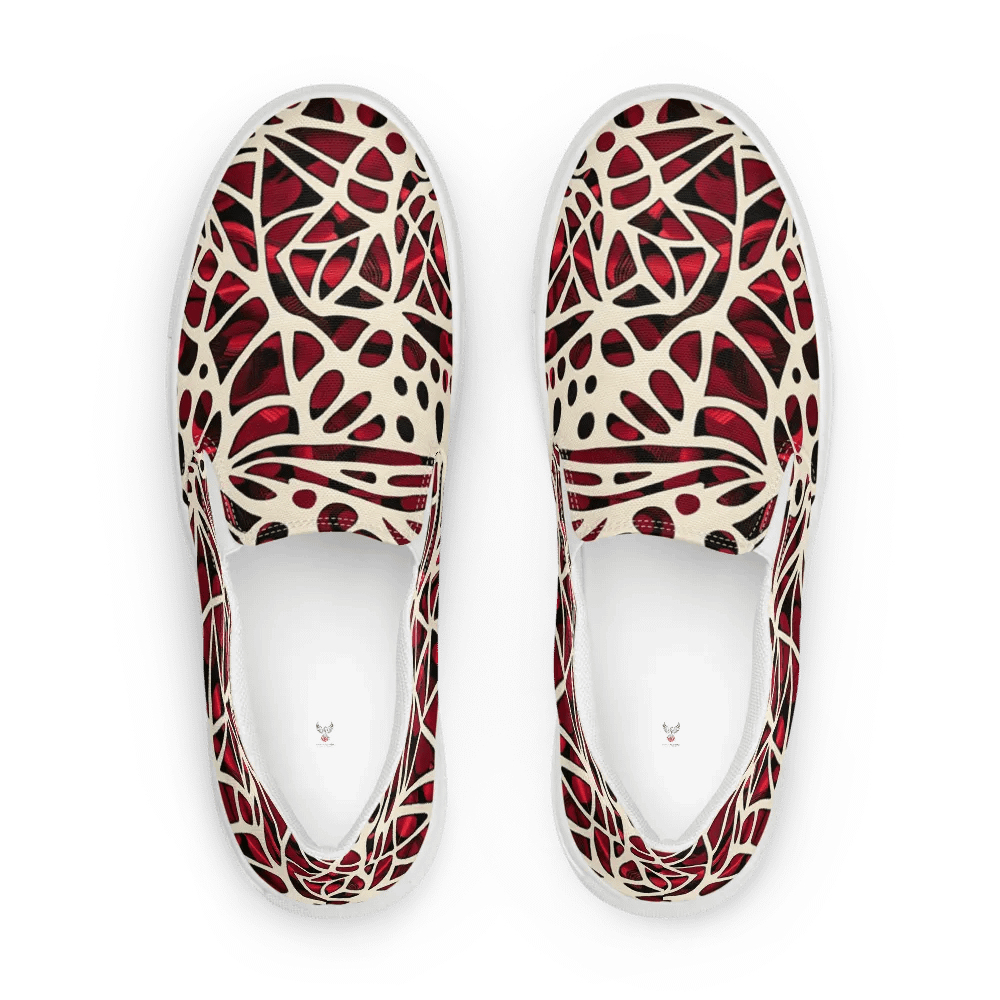 Women's Crimson Canvas Art Painted Slip-On Shoes product image (2)