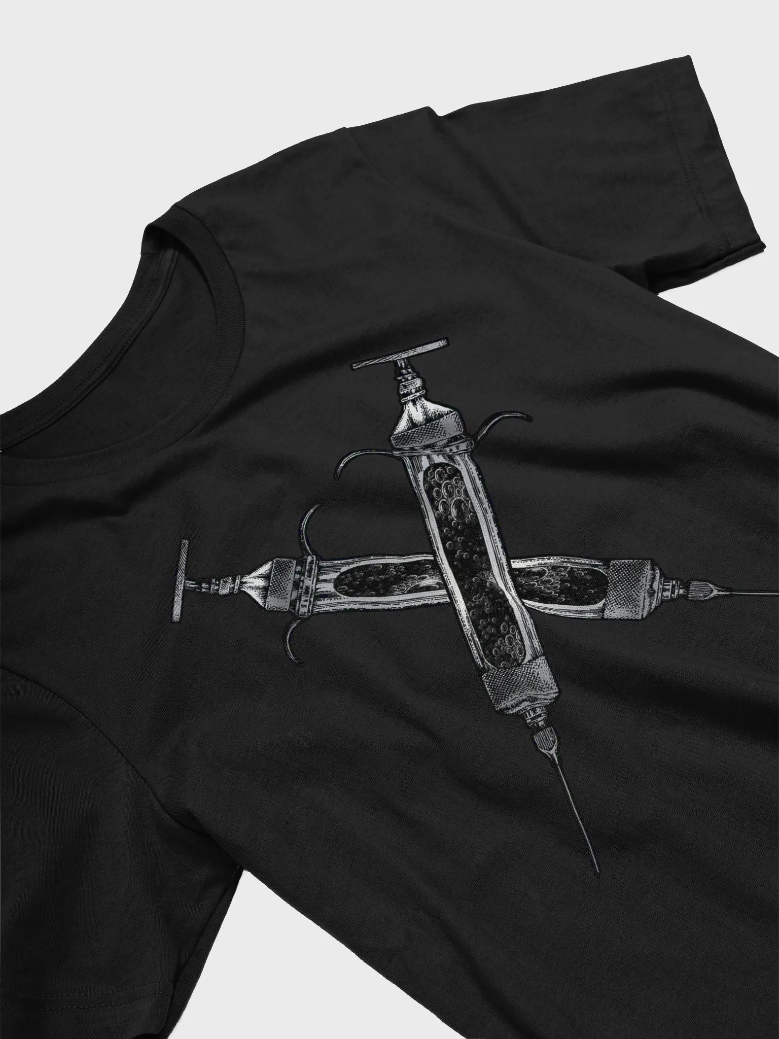 Vintage Syringe Crossed X Graphic T-Shirt product image (3)