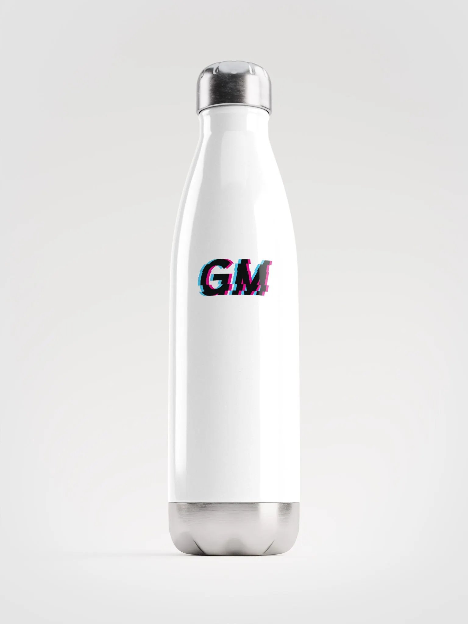 GM White Stainless Steel Water Bottle product image (1)