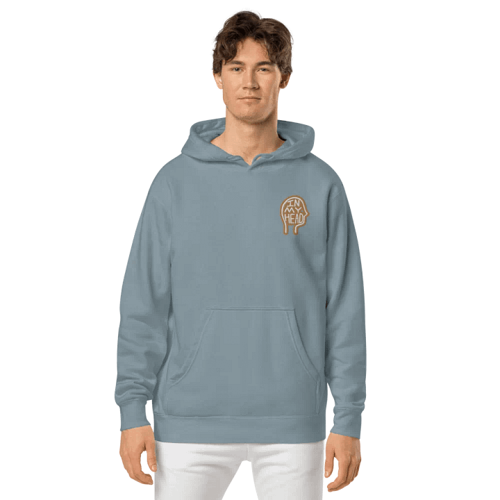 In My Head (L.C. brown bubble design 2) embroidered pigment hoodie product image (2)